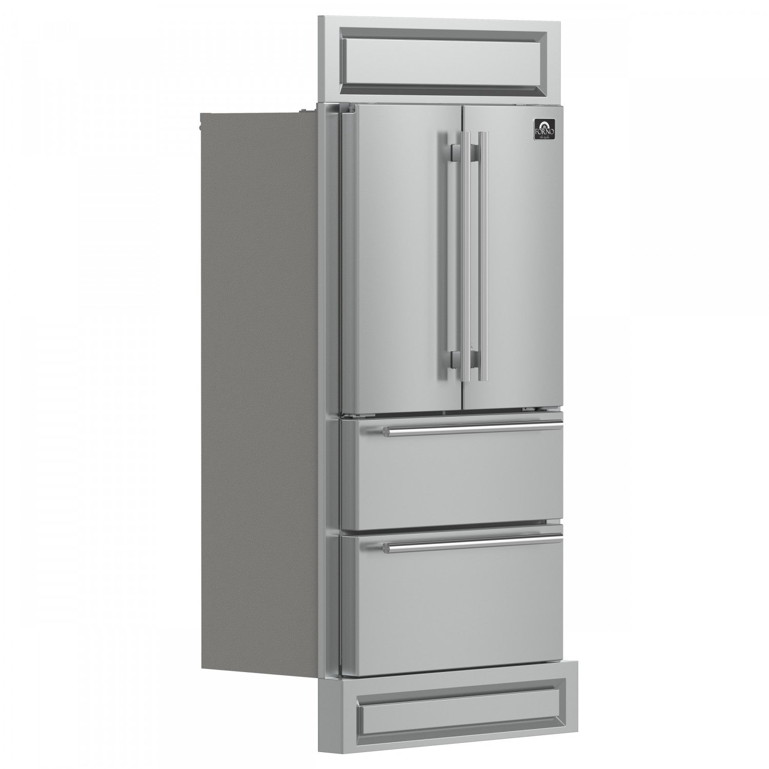 Forno Moena 40" 19.2 Cu.Ft. Stainless Steel Built-In French Door Refrigerator with Ice Maker - FFRBI1820-40MG