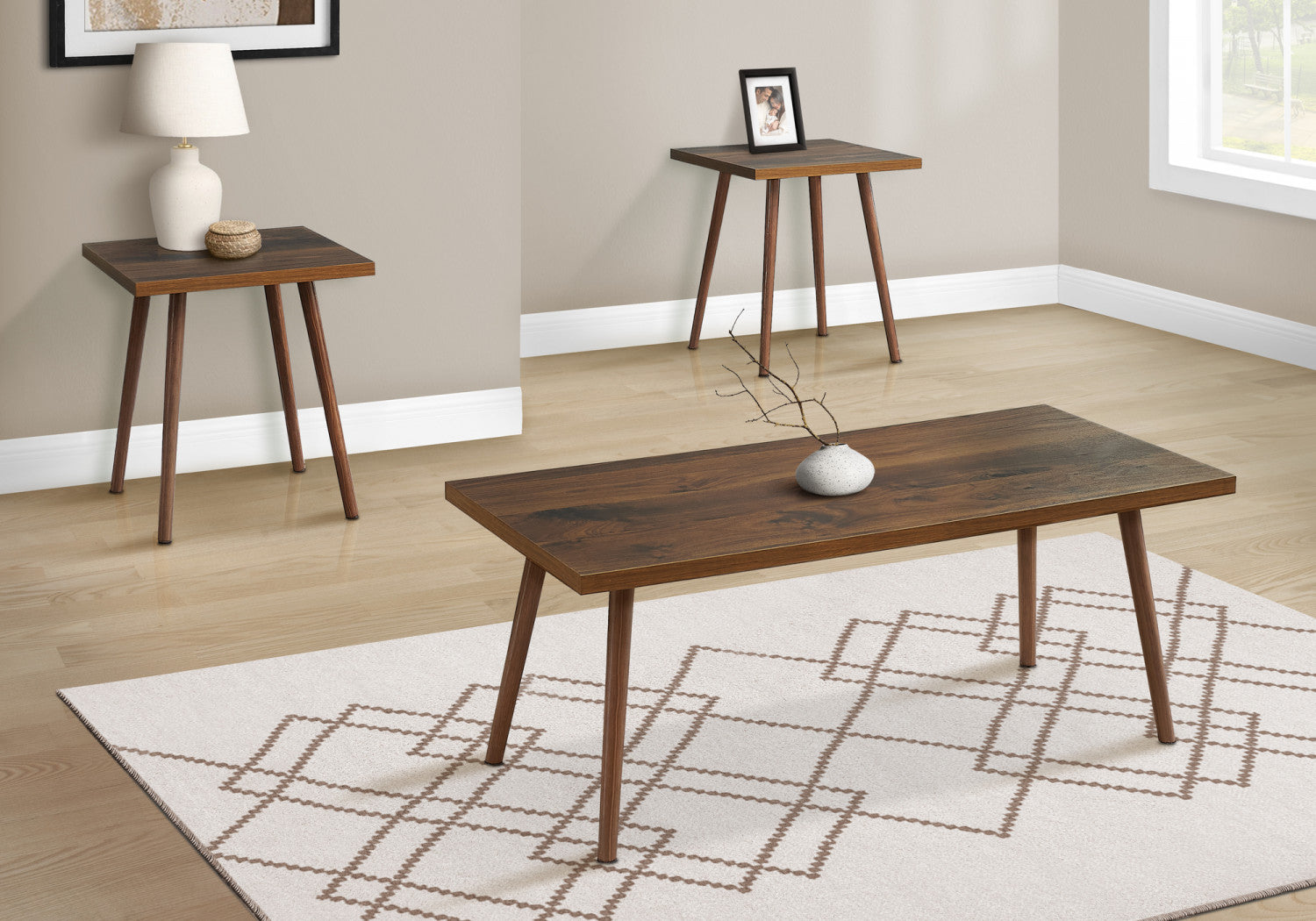 Whitney 3-piece Coffee Table Set - Dark Walnut