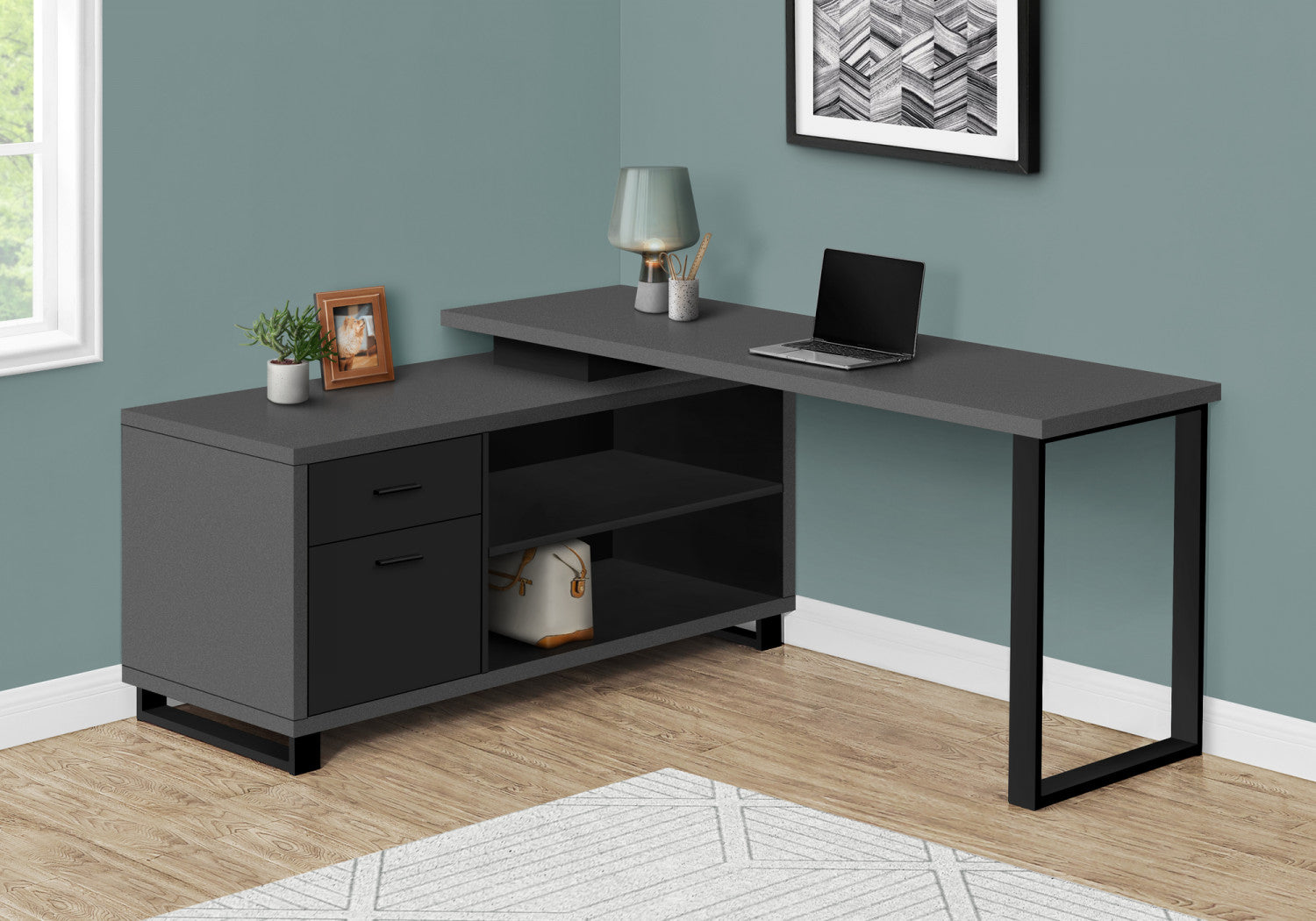 Runo Desk - Modern Grey