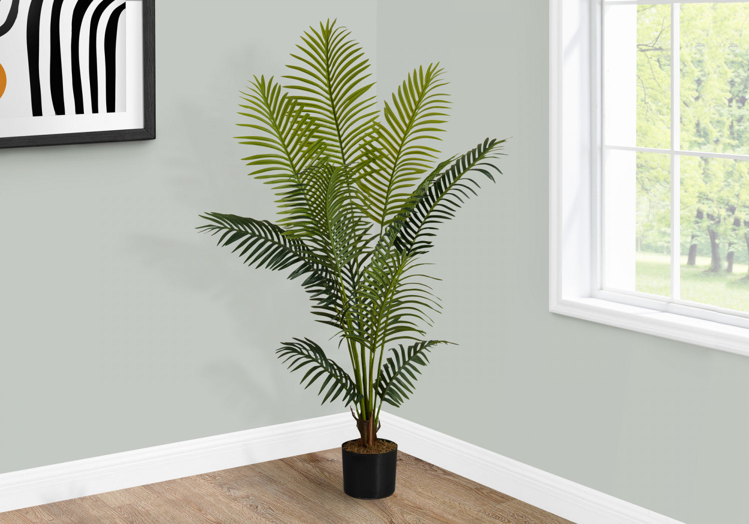 47" Palm Tree With 5" Black Pot - Green