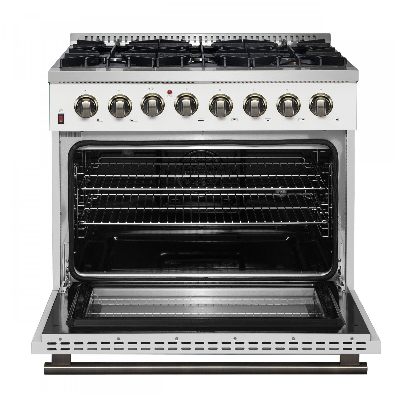 Forno Galiano 36" White Dual Fuel Range with True Convection (5.36 Cu. Ft.) - FFSGS6156-36WHT