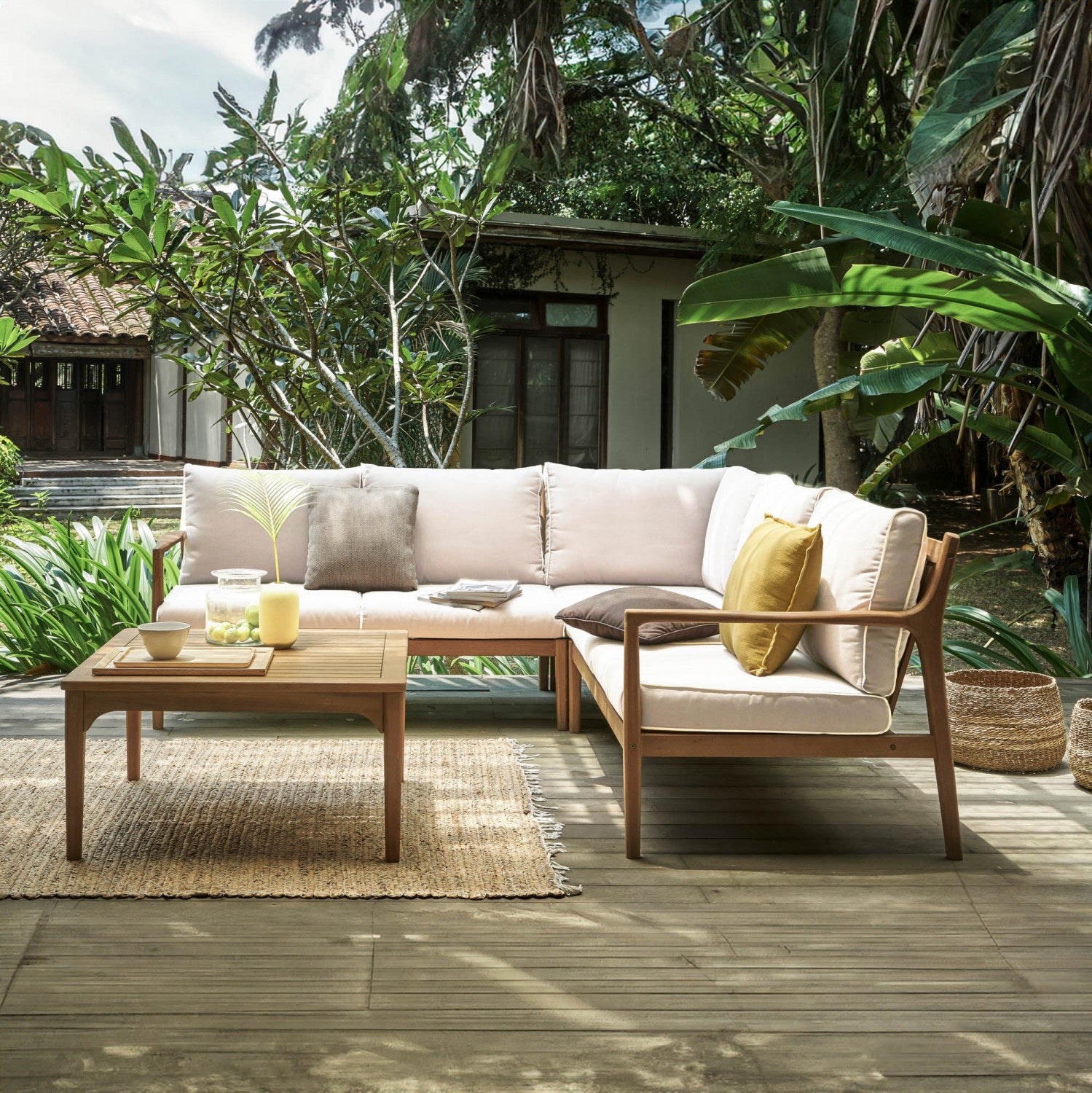 Fernlow Outdoor Square Coffee Table - Natural