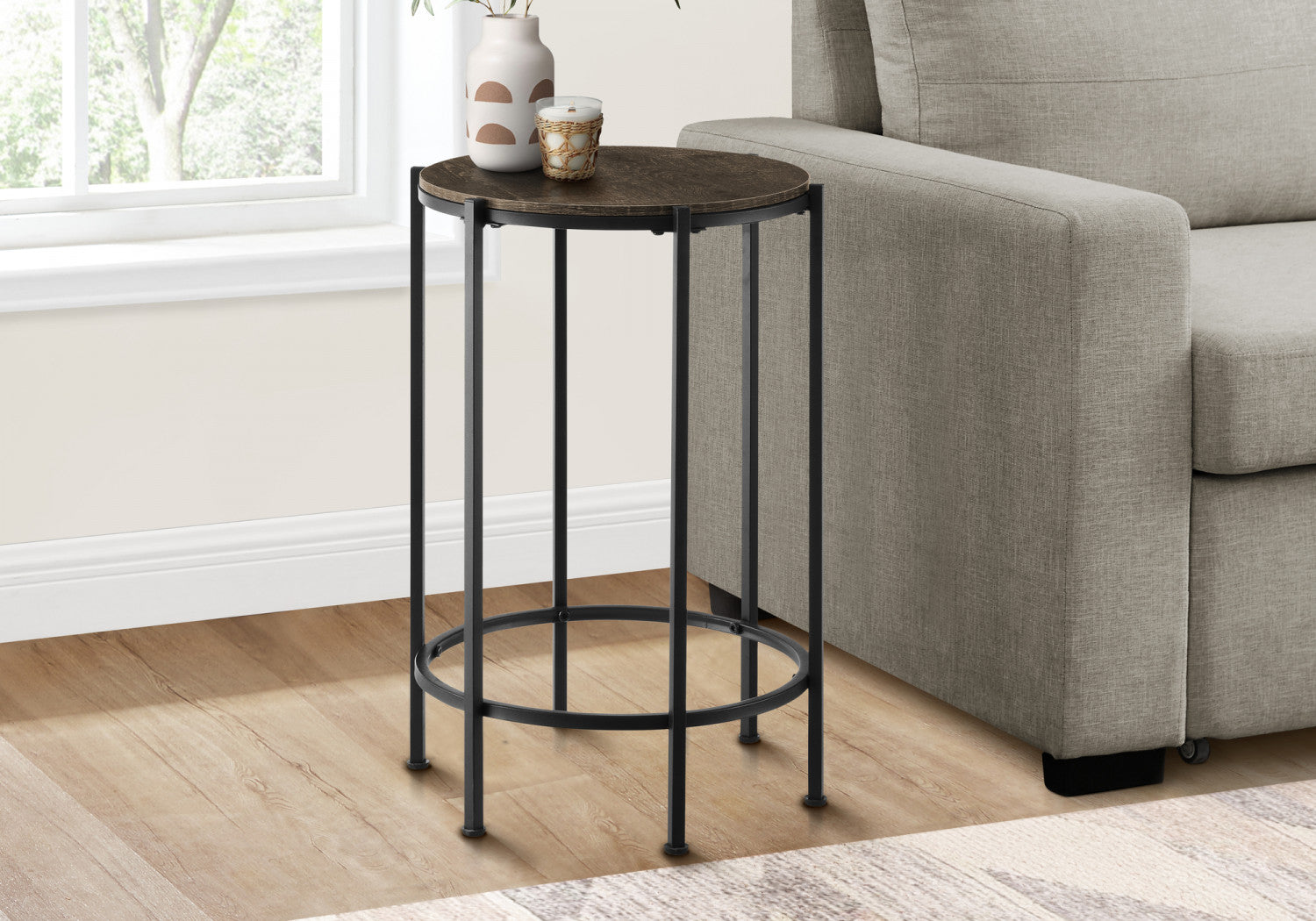 Remi Side Table - Black/Brown