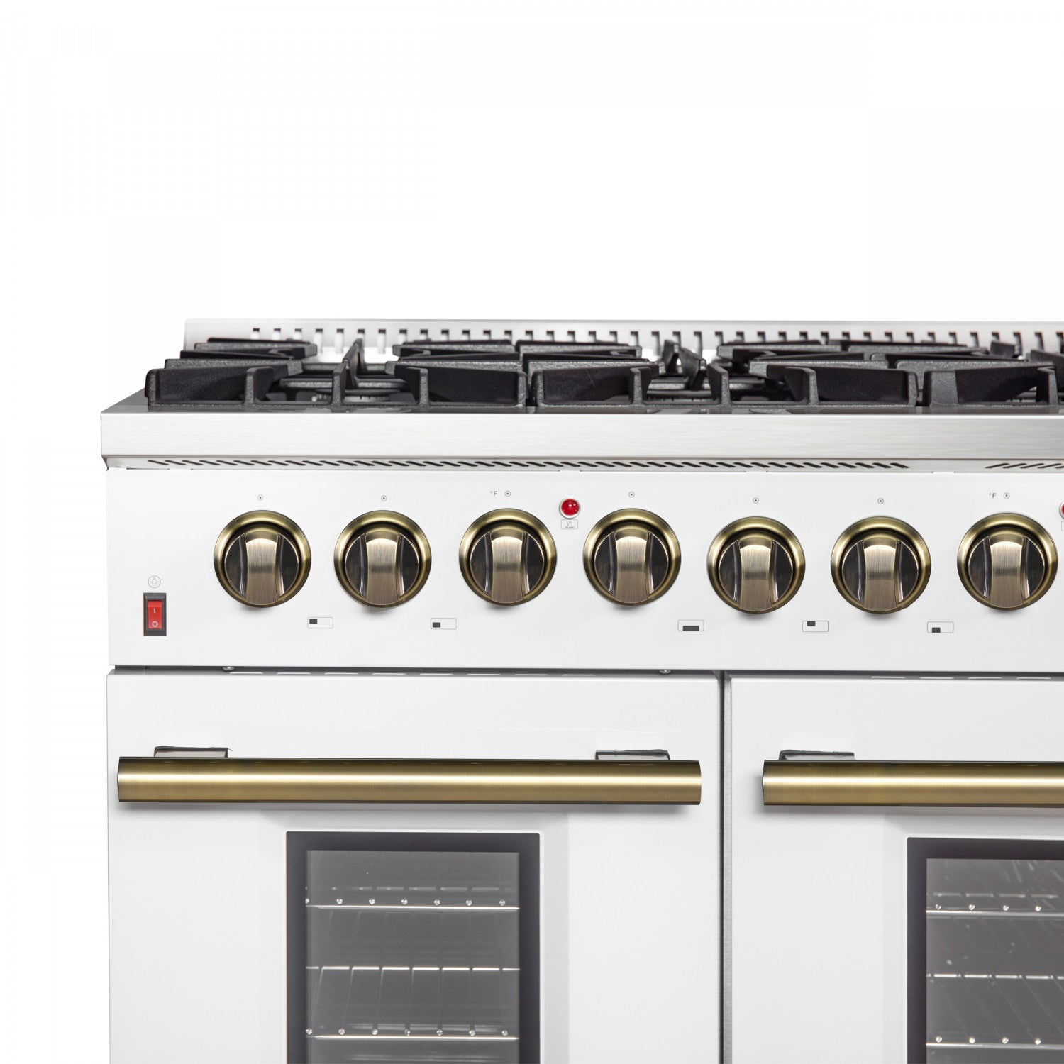Forno Galiano 48" White Freestanding Dual Fuel Double Oven Range with True Convection (6.58 Cu. Ft.) - FFSGS6156-48WHT