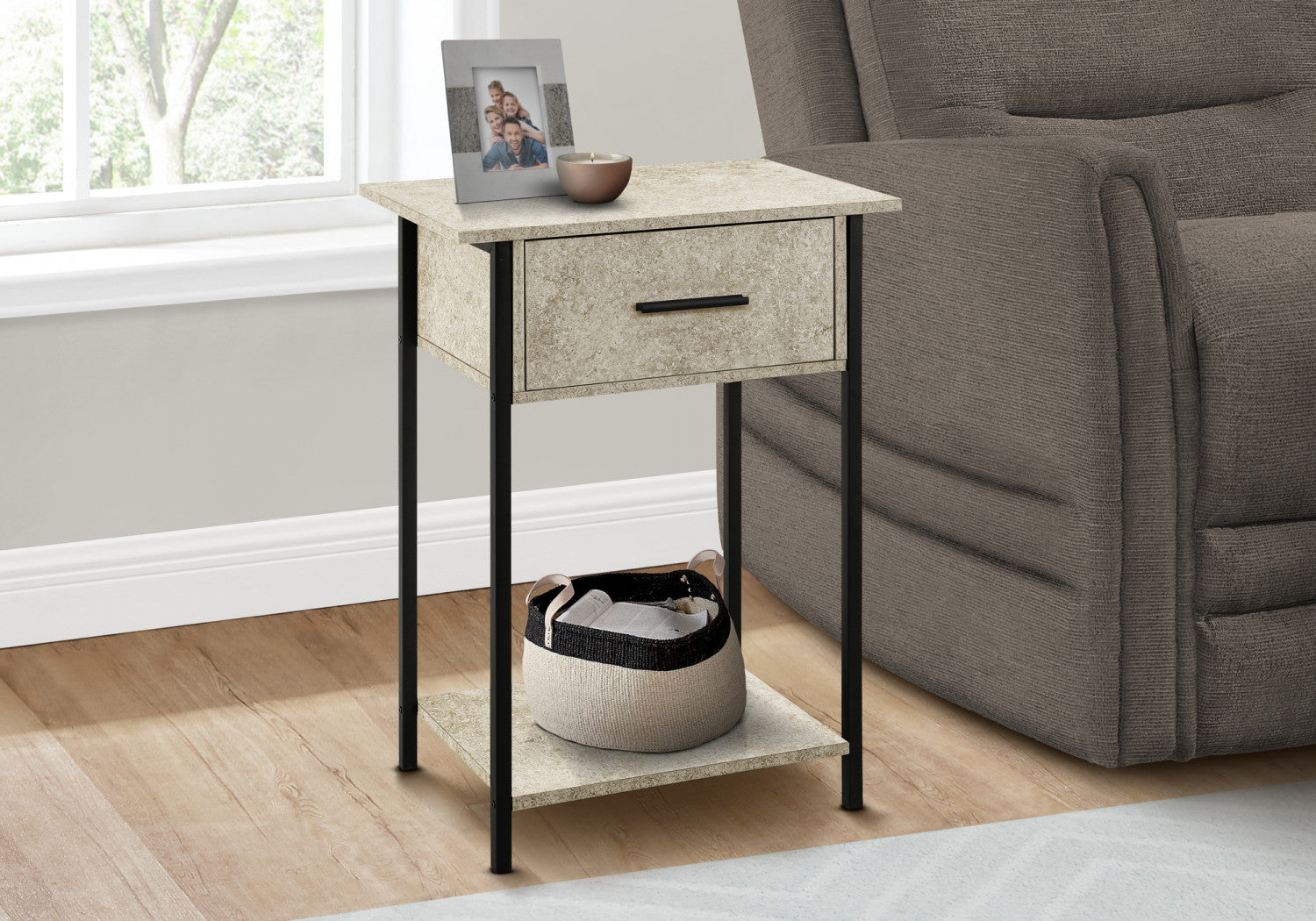 Miko Side Table - Cream Stone