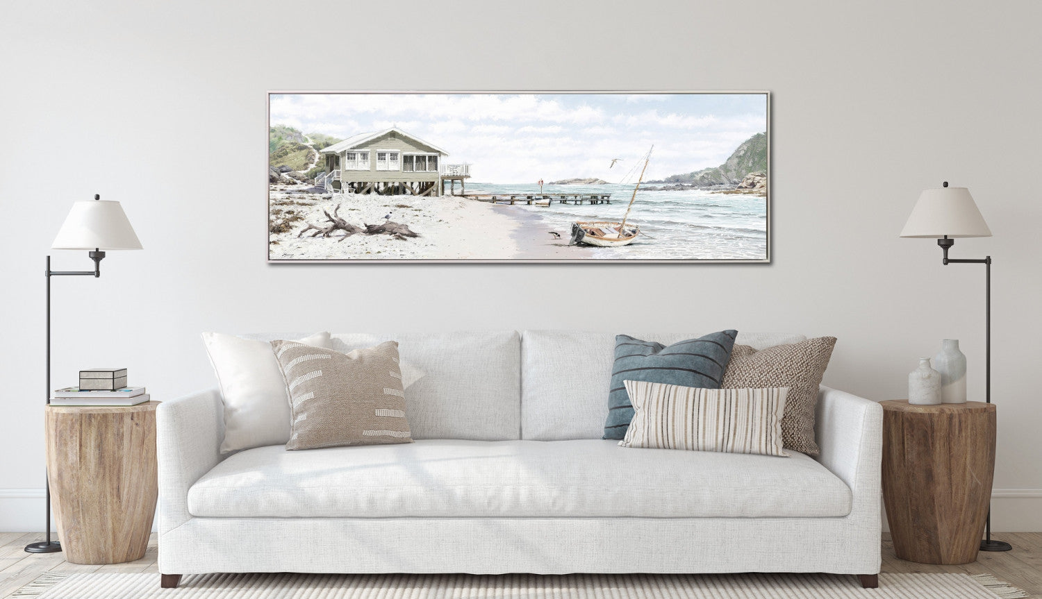 Driftwood Days Wall Art - Beige/Blue - 20 X 60