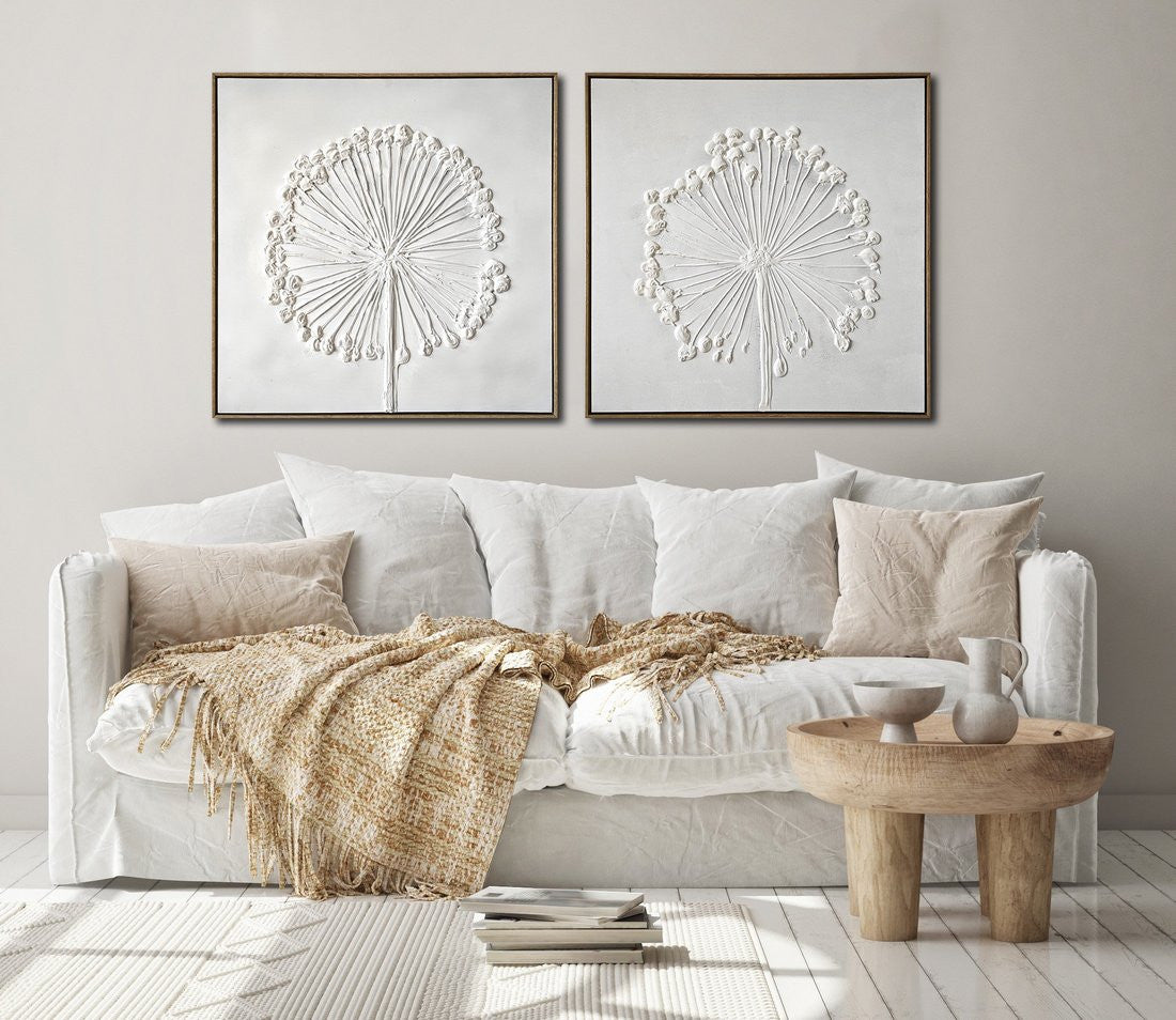 Delicate Dandelion II Wall Art - White - 30 X 30