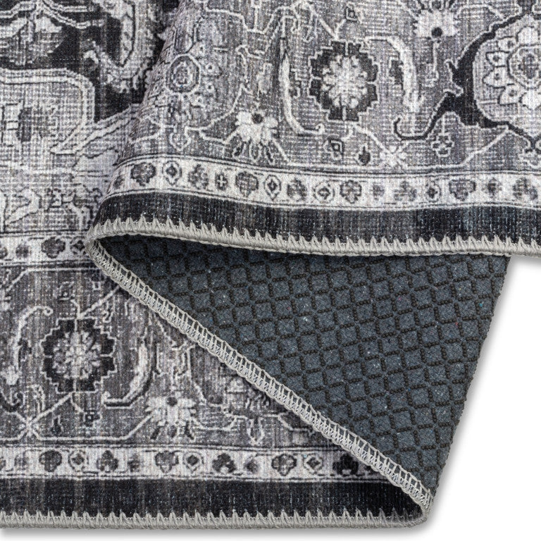 Aura Traditional Rug - 6' x 9' - Black /White