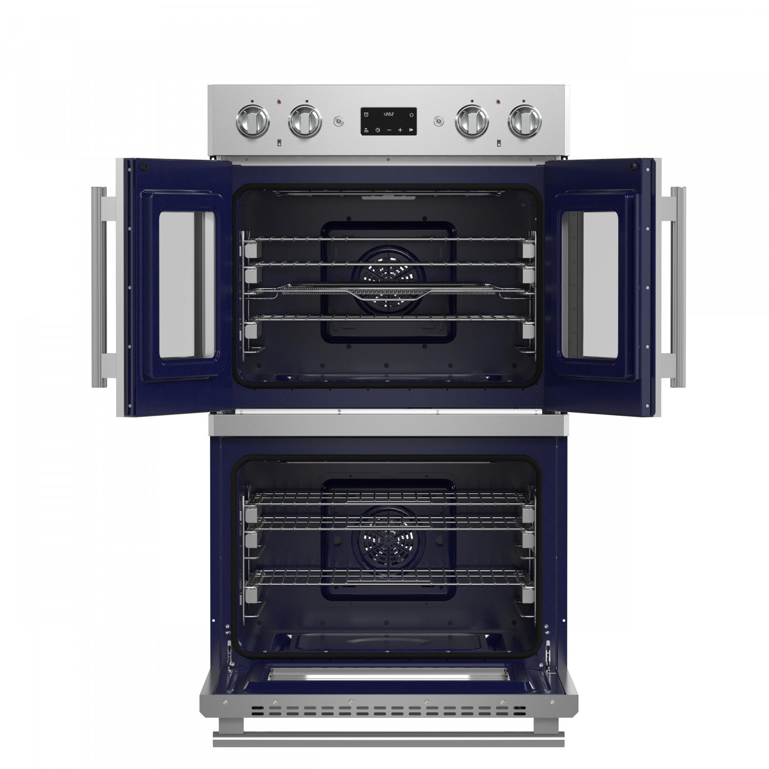 Forno Gallico Stainless Steel 30" French Door Double Wall Oven with Air Fry and Sous Vide (7.36 Cu. Ft.) - FBOEL1388-30