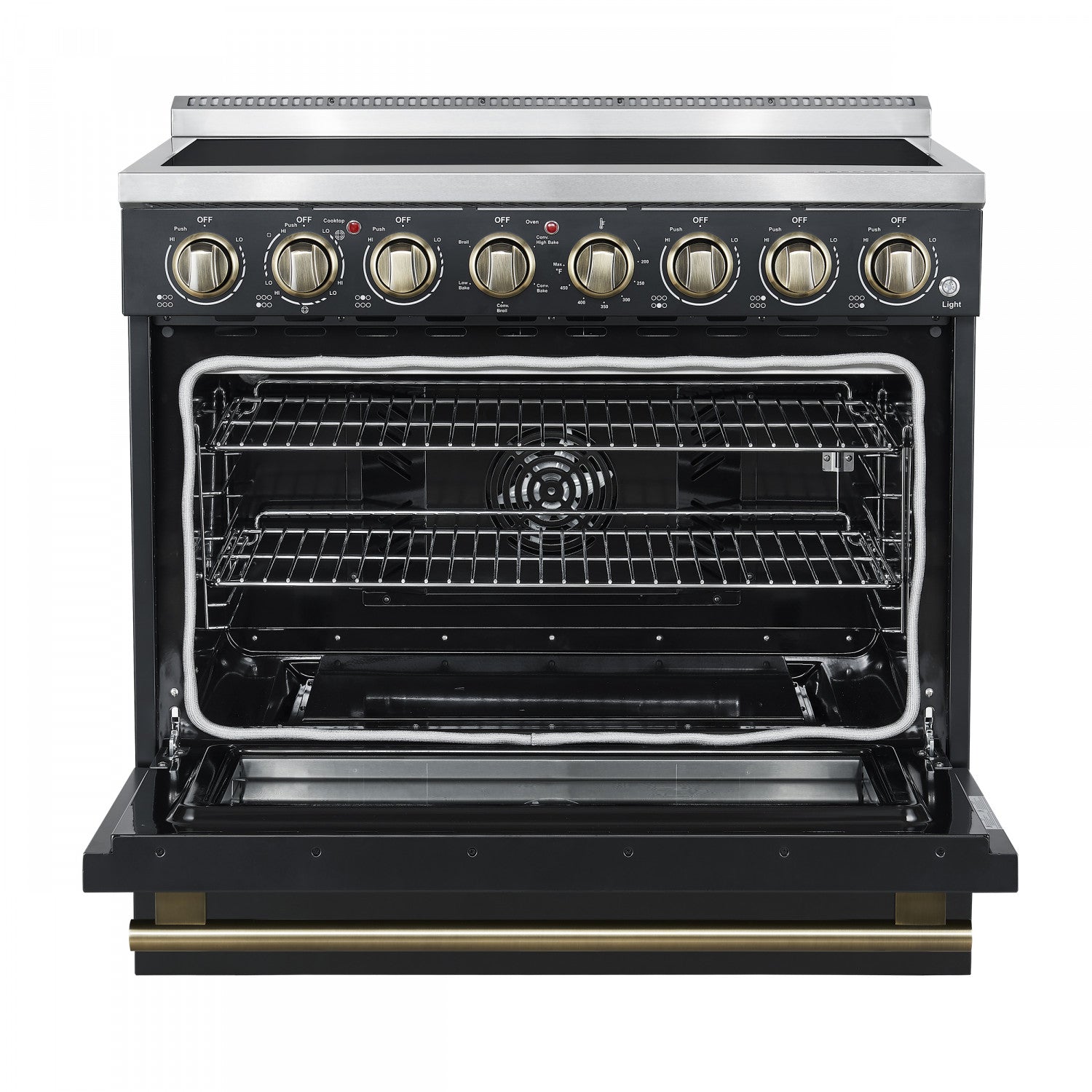 Forno Paolo 36" Black Freestanding Electric Range with True Convection (5.44 Cu. Ft.) - FFSEL6011-36BLK