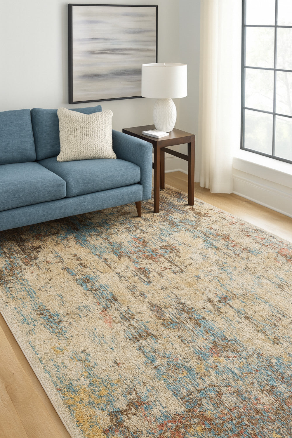Ishani 8' X 11' Area Rug - Cream/Blue/Taupe