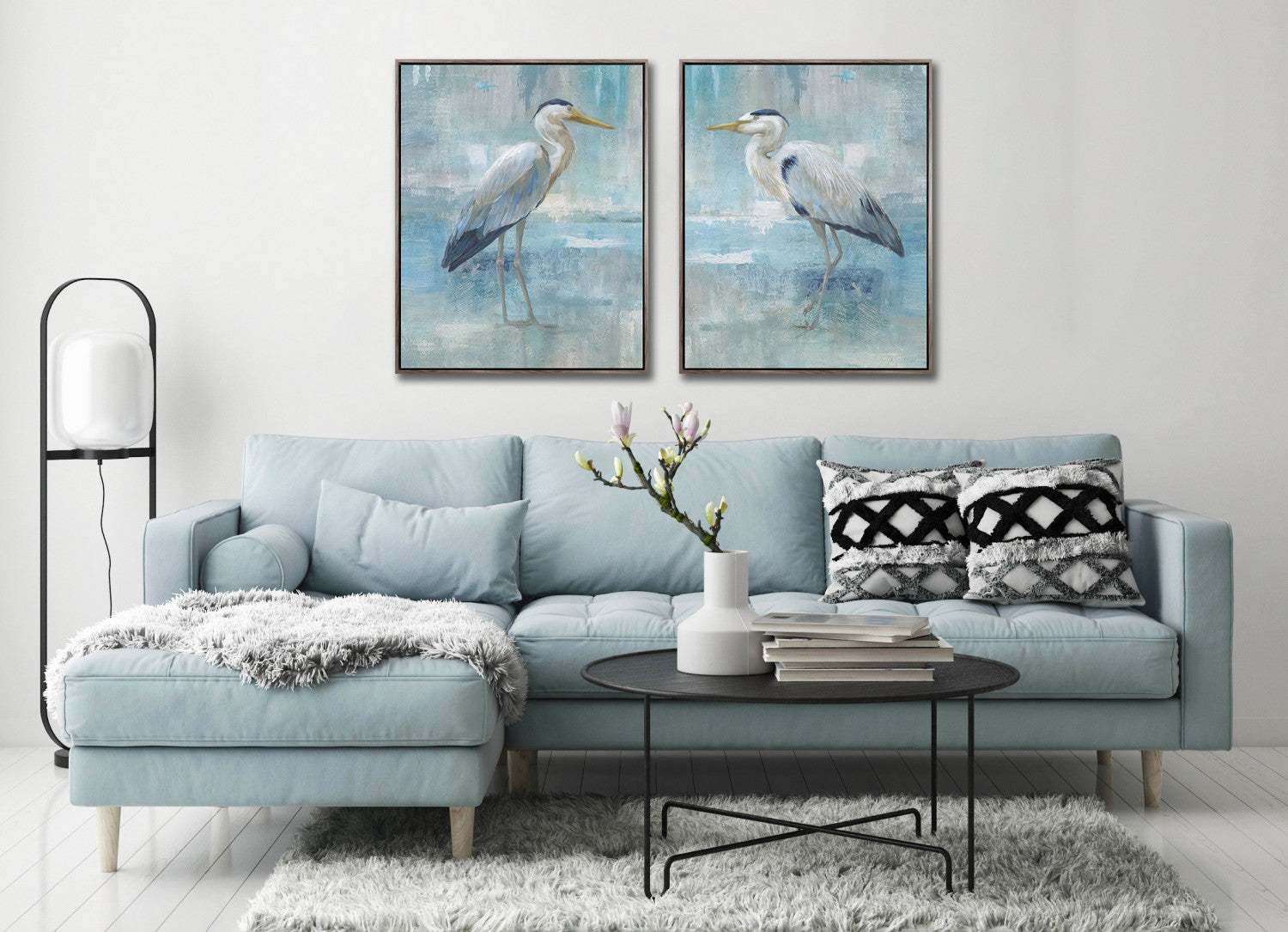 Elegant Watcher I Wall Art - Blue/White - 24 X 30