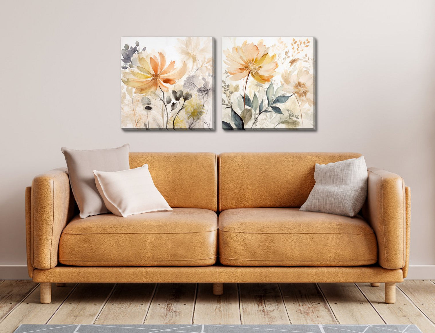 Garden Petals II Wall Art - Natural - 24 X 24