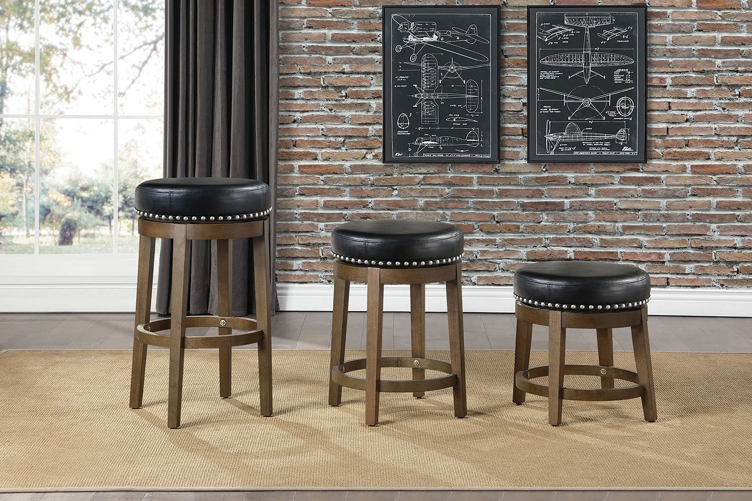 Westby Bar Stool - Black - Set of Two