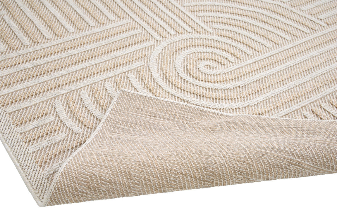 Assia Curves Outdoor Rug - 5' x 7' - Beige
