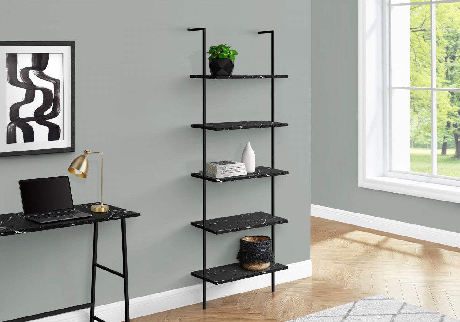 Vale Bookcase - Marble Black