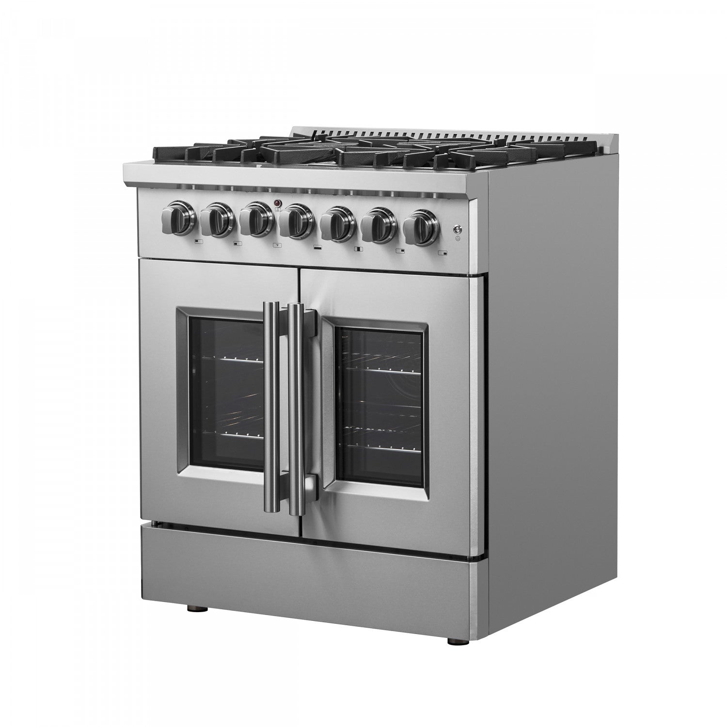 Forno Galiano 30" Stainless Steel French Door Dual Fuel Range with True Convection (4.32 Cu. Ft.) - FFSGS6356-30