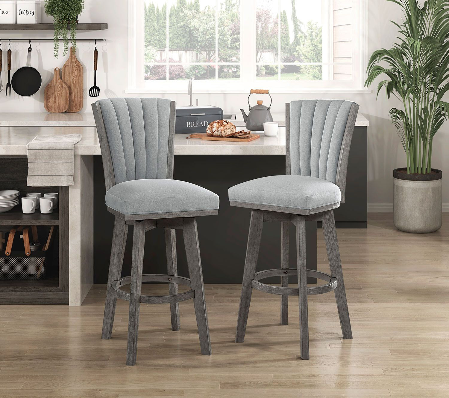 Corvallis Bar Stool - Grey - Set of Two