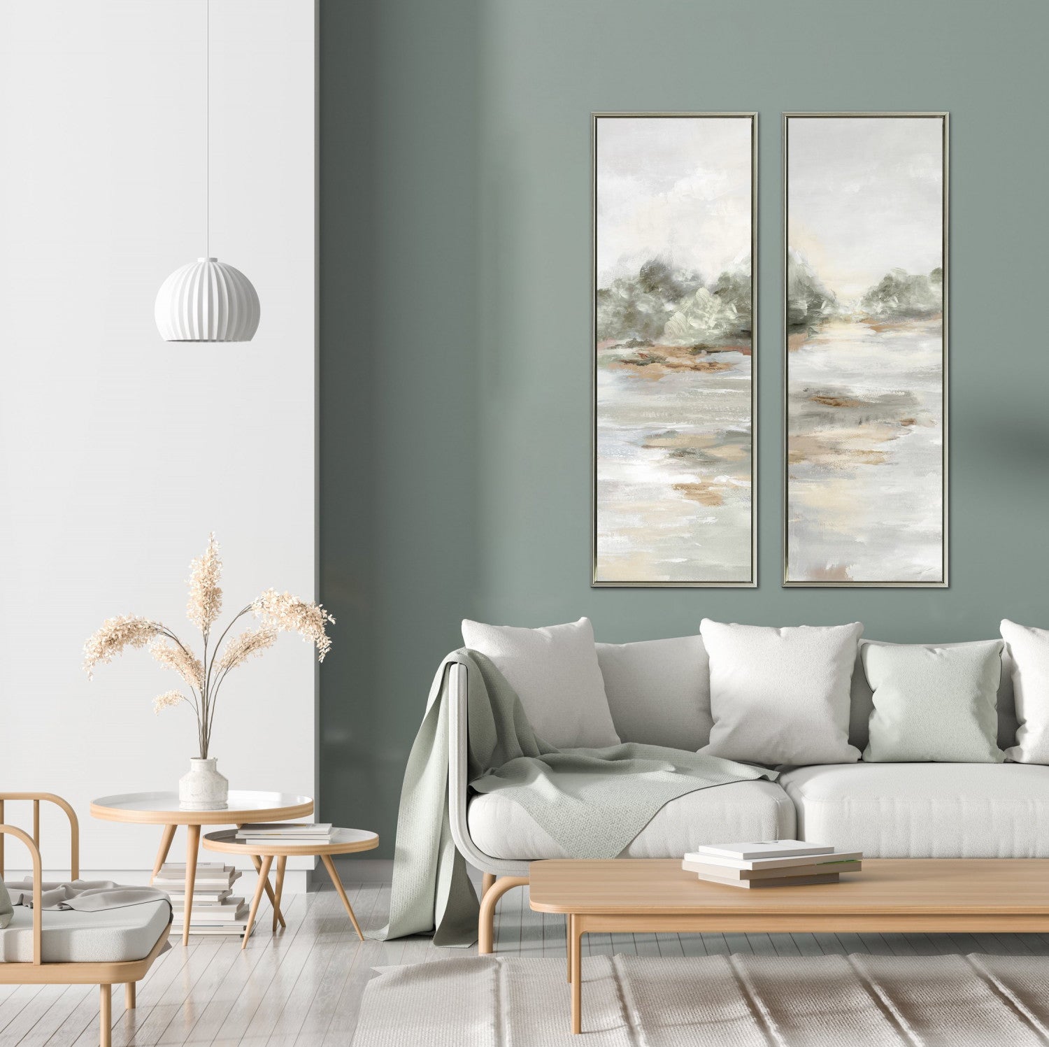 Pastel Reflections II Wall Art - Grey/Beige - 48 X 16