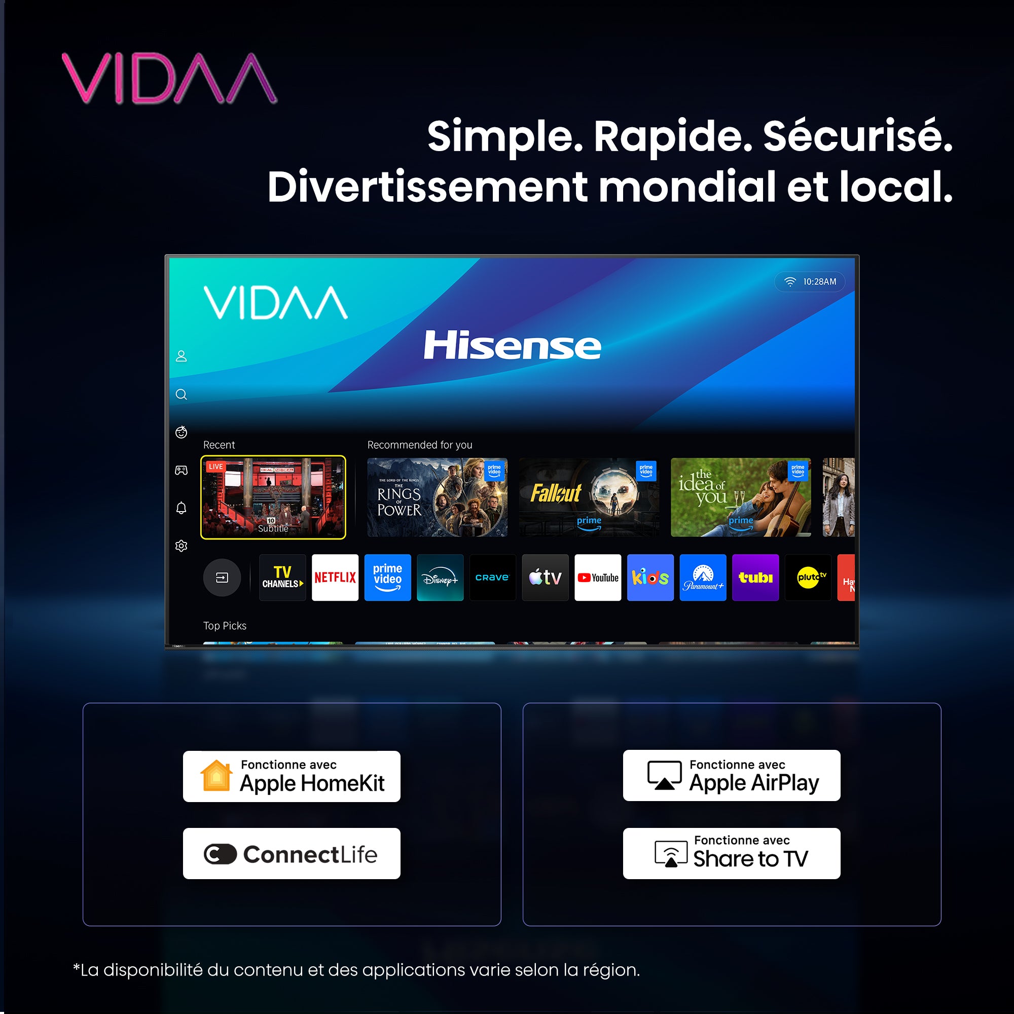 Hisense Téléviseur intelligent 32 po QLED VIDAA HD – 32QD4SV--