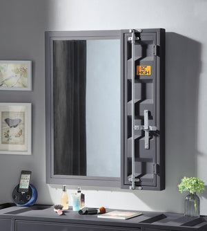 Konto Industrial Vanity Mirror - Gunmetal Grey