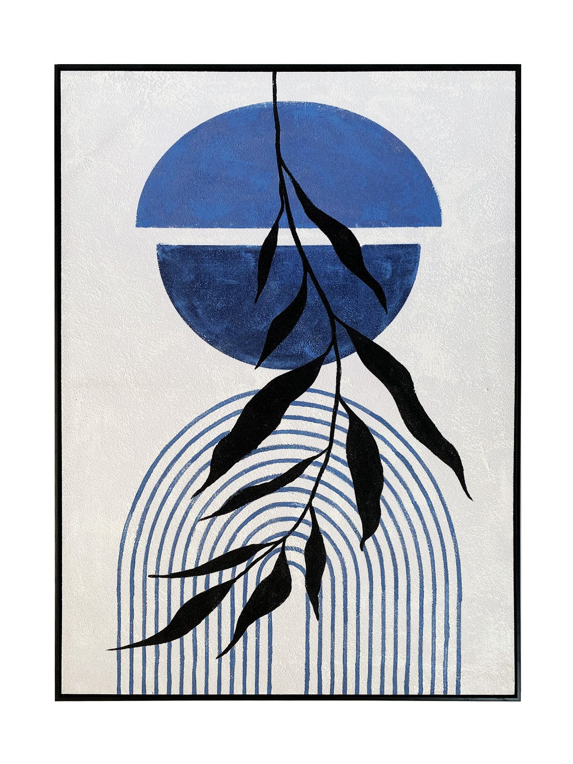 Feeling Connected Abstract Wall Art - Black & Blue