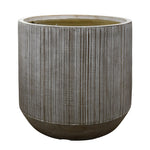Garden Party Striped Texture Large Planter - Natural Grey