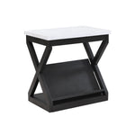 Hadyn End Table - Marble & Dark Grey