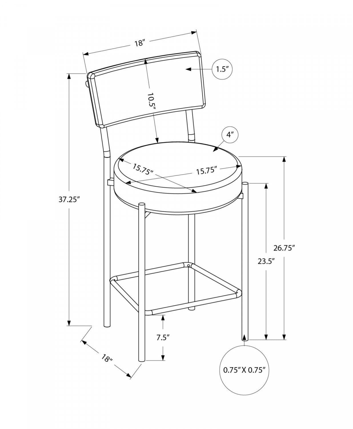 Robson Counter Stool - Grey/White - Set Of Two