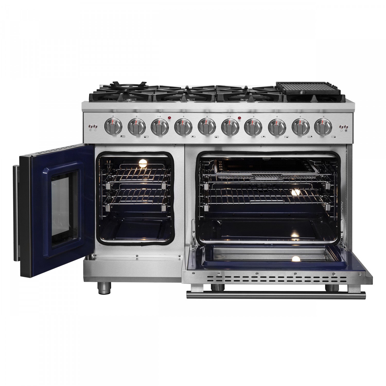Forno Massimo 48" Stainless Steel Freestanding Double Oven Gas Range (6.58 Cu. Ft.) - FFSGS6439-48