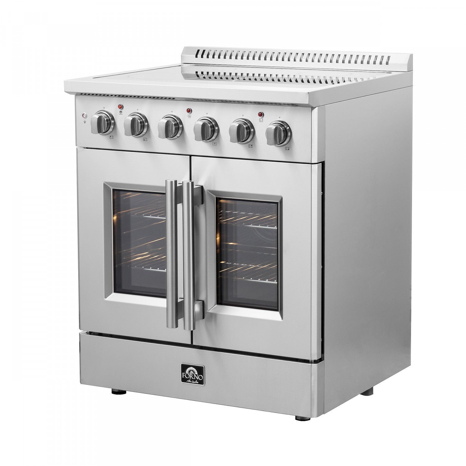 Forno Galiano 30" Stainless Steel French Door Electric Range with True Convection and Air Fry (4.32 Cu. Ft.) - FFSEL6917-30