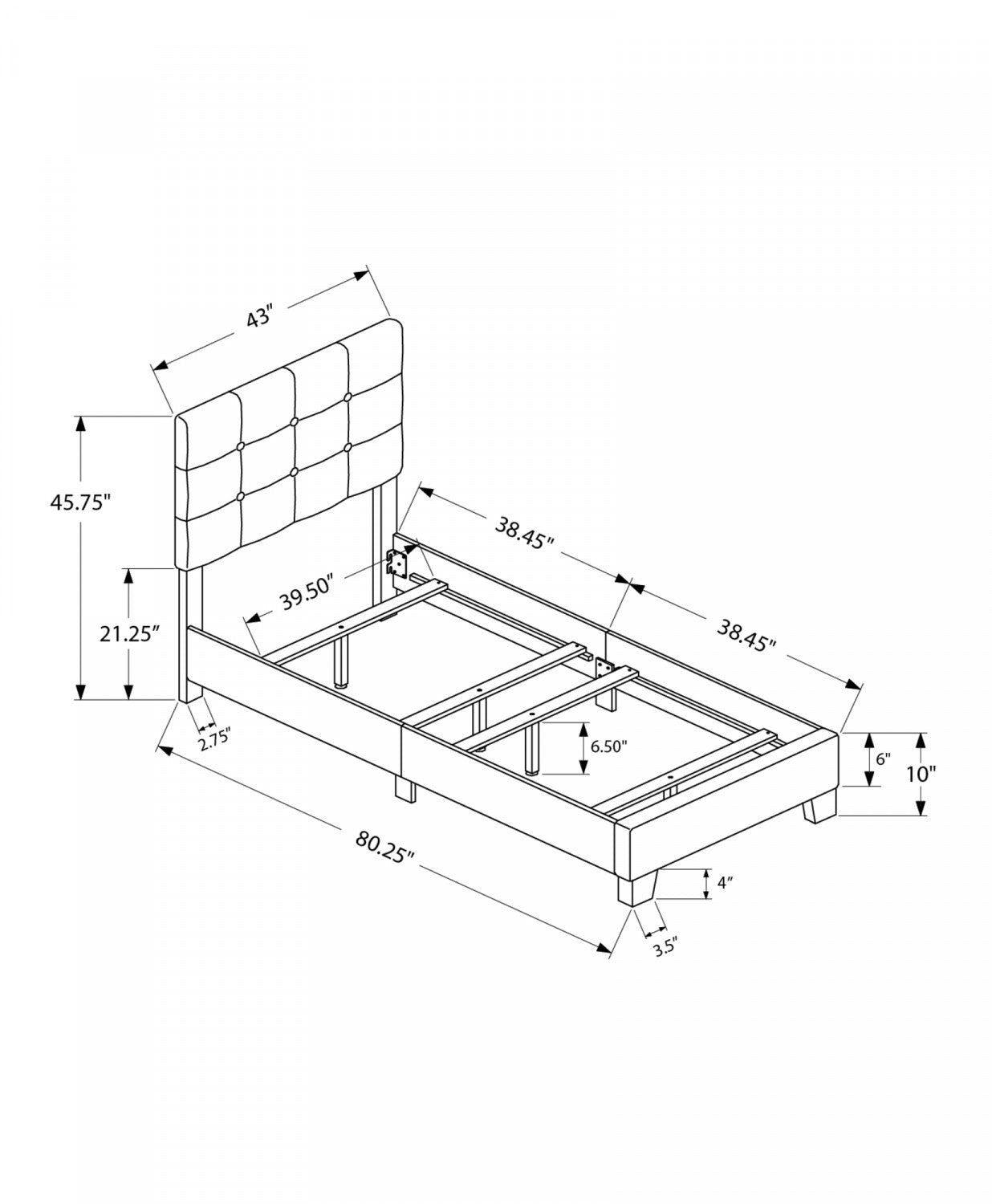 Felicity Twin Bed - Black