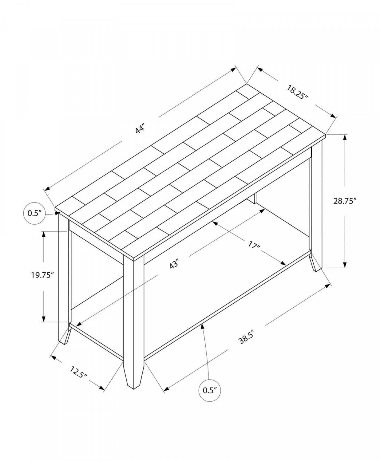 Tamer Sofa Table - Dark Brown