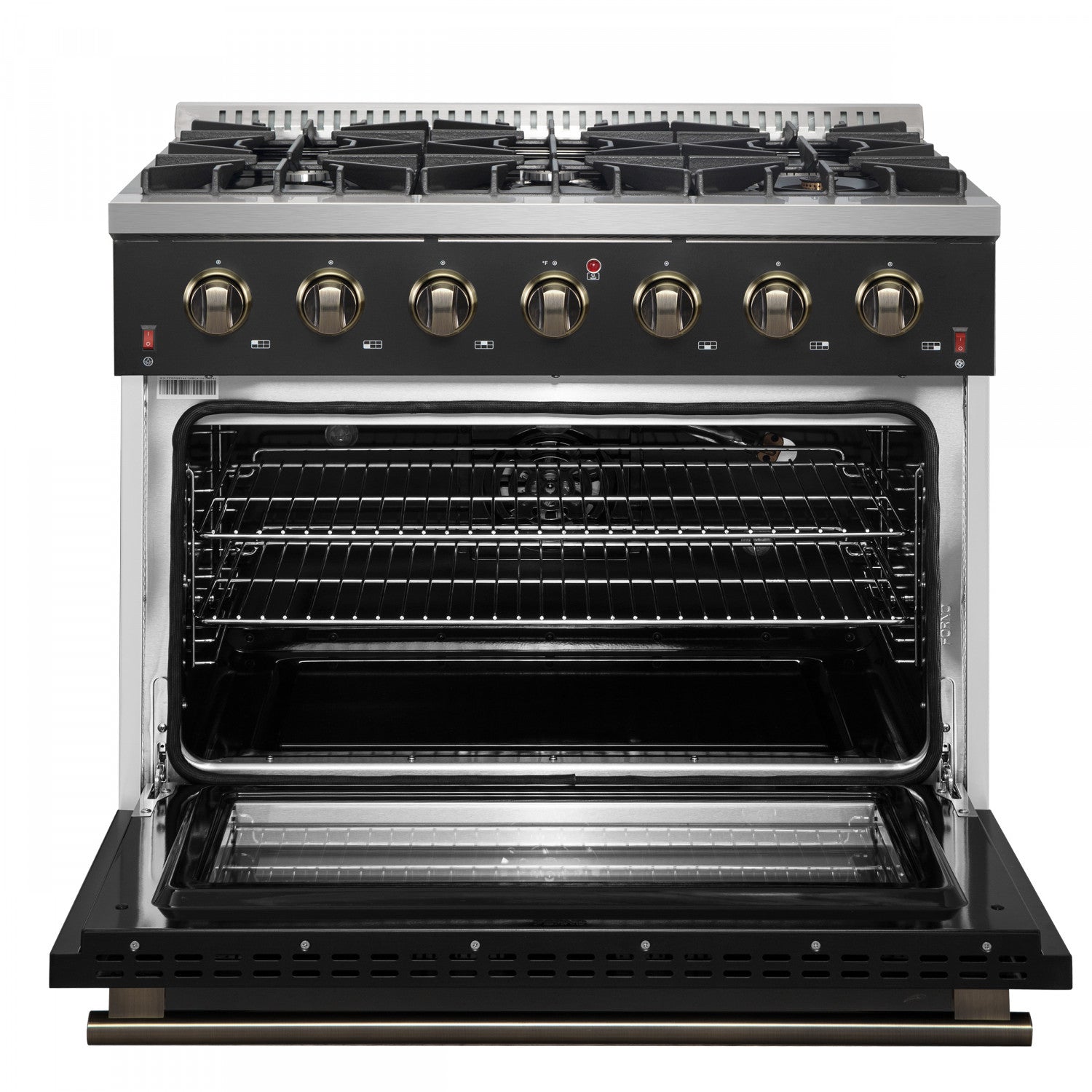 Forno Galiano 36" Black Freestanding Gas Range (5.36 Cu. Ft.) - FFSGS6244-36BLK