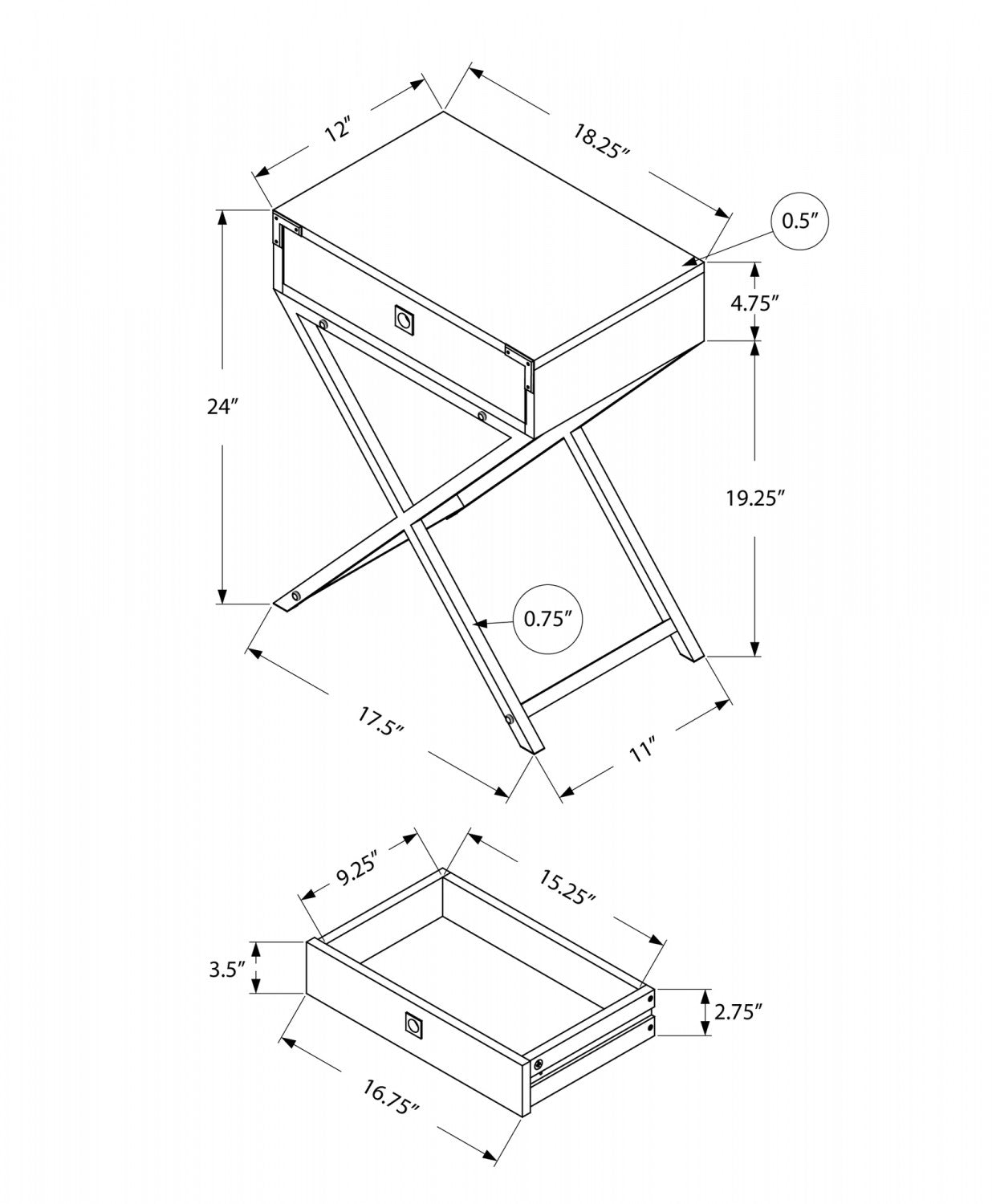 Rane Side Table - Brown