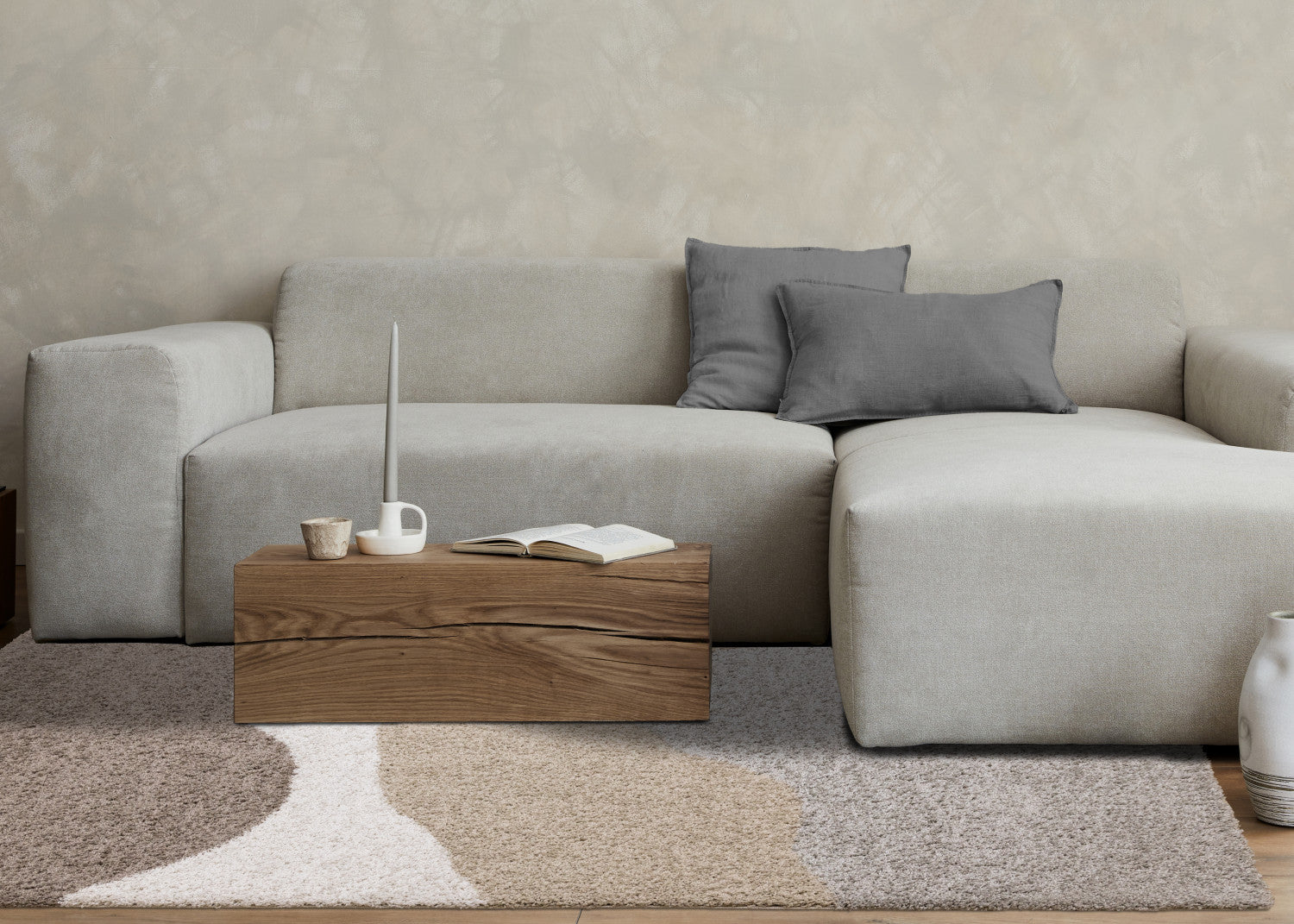 Misha Soft Modern Area Rug - 8' X 11' - Grey/Taupe