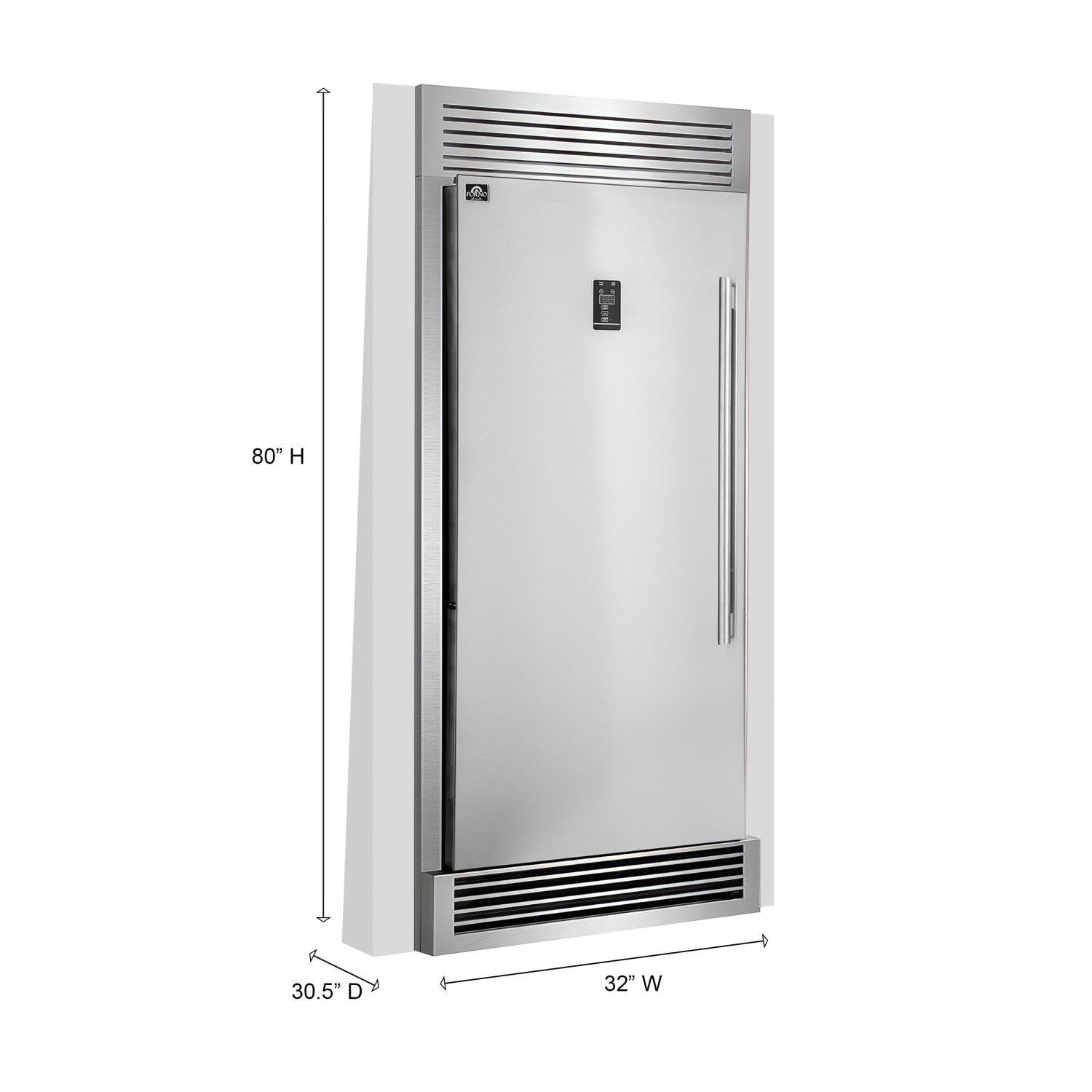 Forno Rizzuto 28" Stainless Steel Convertible Refrigerator/Freezer with Left Swing Door (13.8 Cu. Ft.) - FFFFD1933-32LS