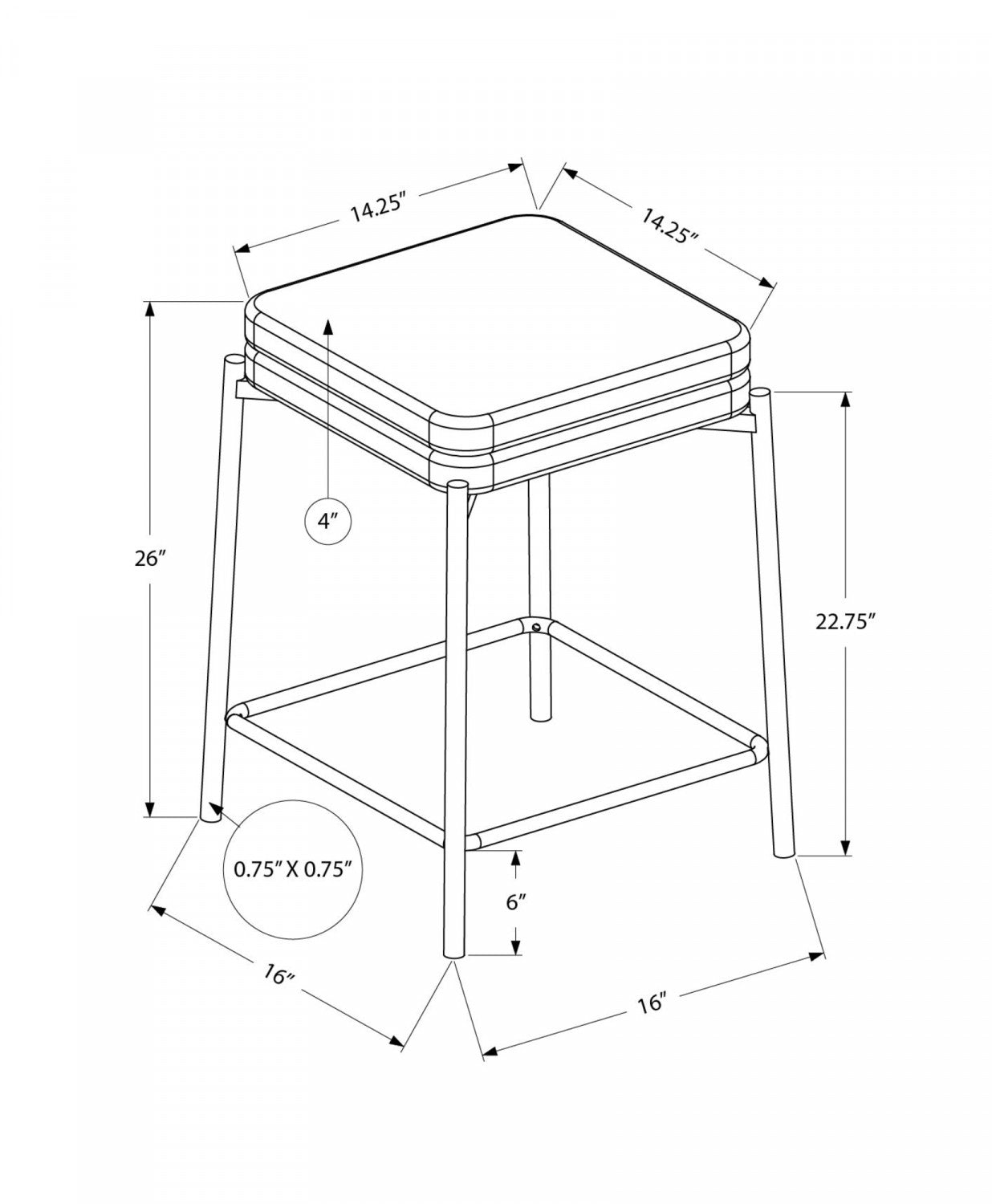 Aspen Counter Stool - Black - Set Of Two
