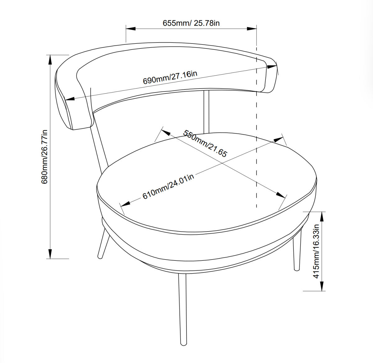 Britta Accent Chair - Cream
