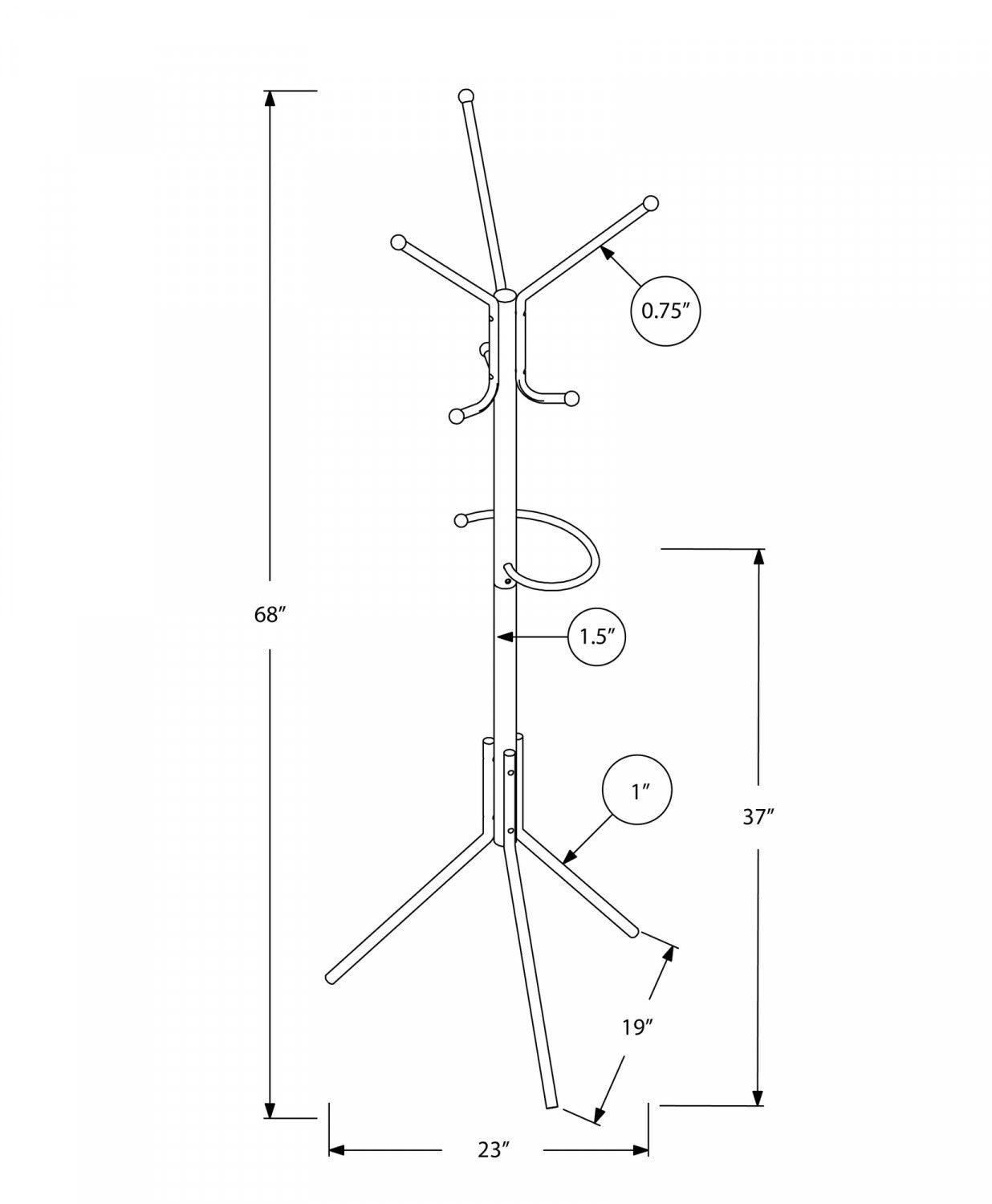 Elix Coat Rack - Silver