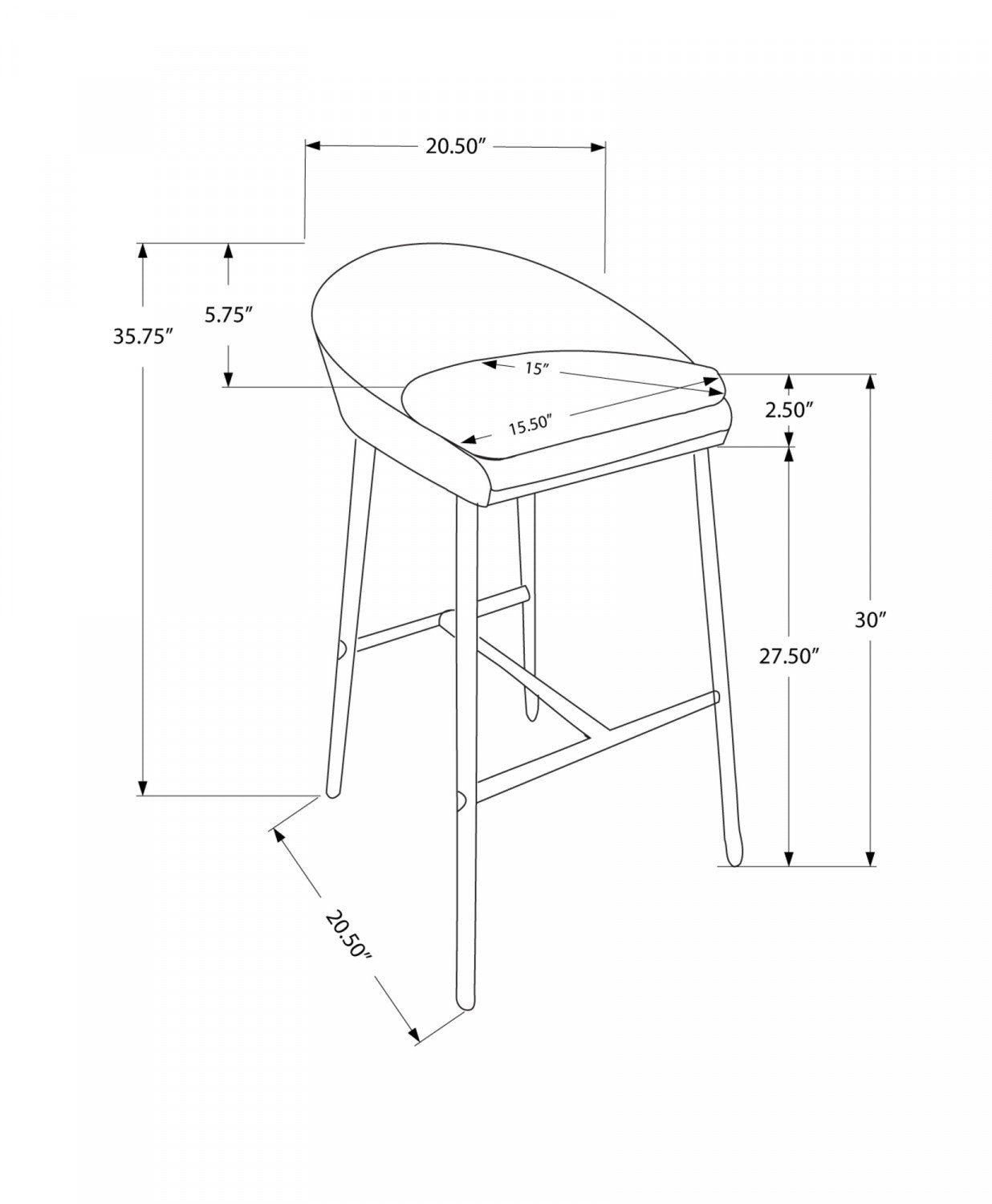 Franklin Bar Stool - Grey - Set Of Two