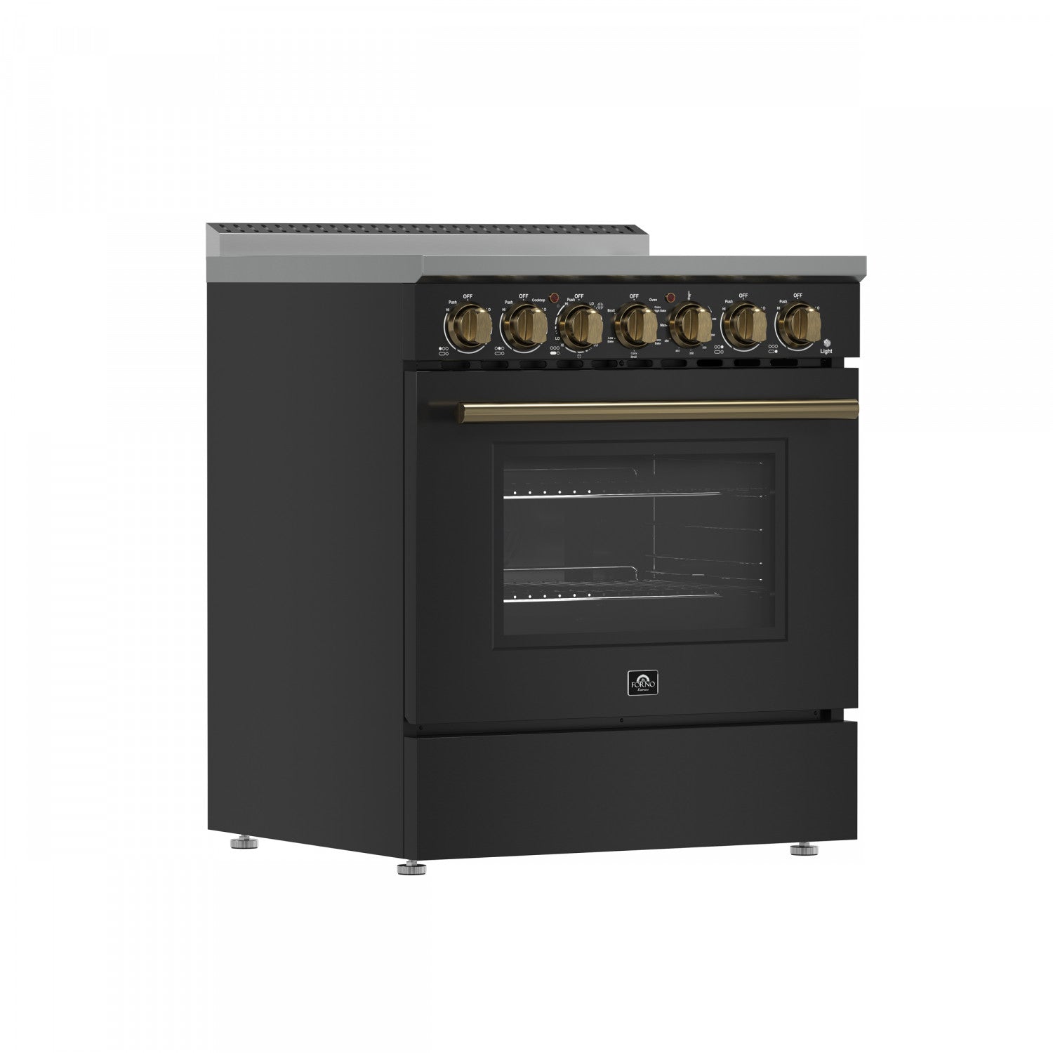 Forno Paolo Black Freestanding Electric Range with True Convection (4.38 Cu. Ft.) - FFSEL6011-30BLK