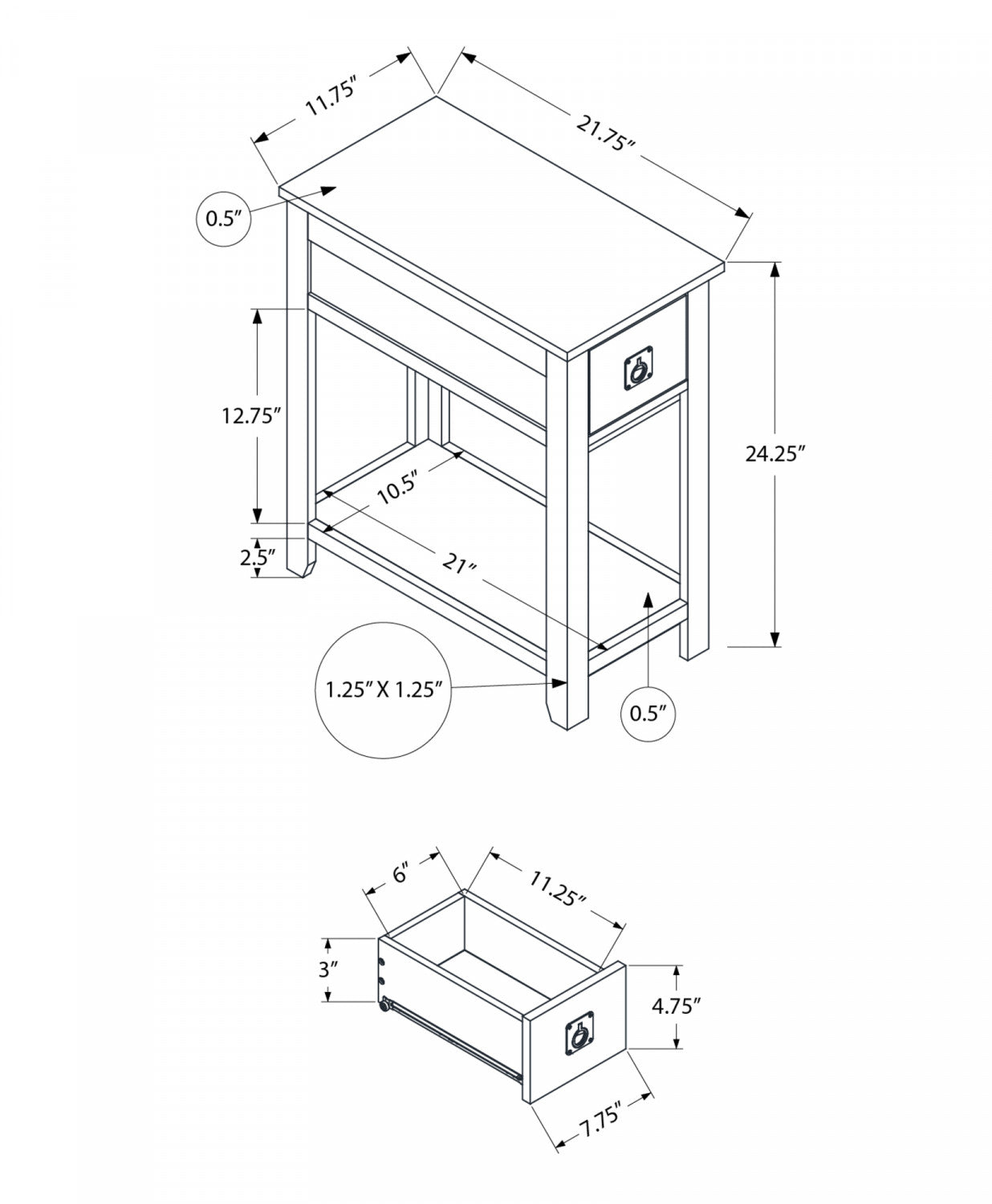 Brisa Side Table - Espresso