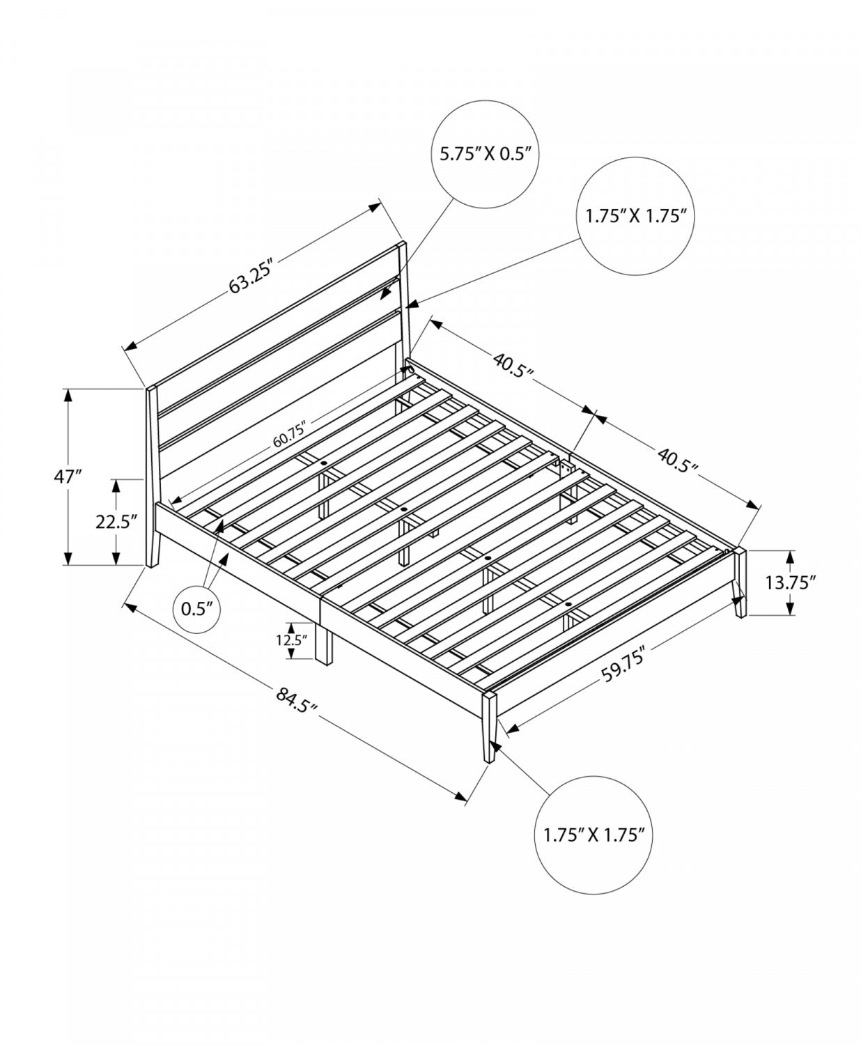 Florence Queen Bed - Walnut