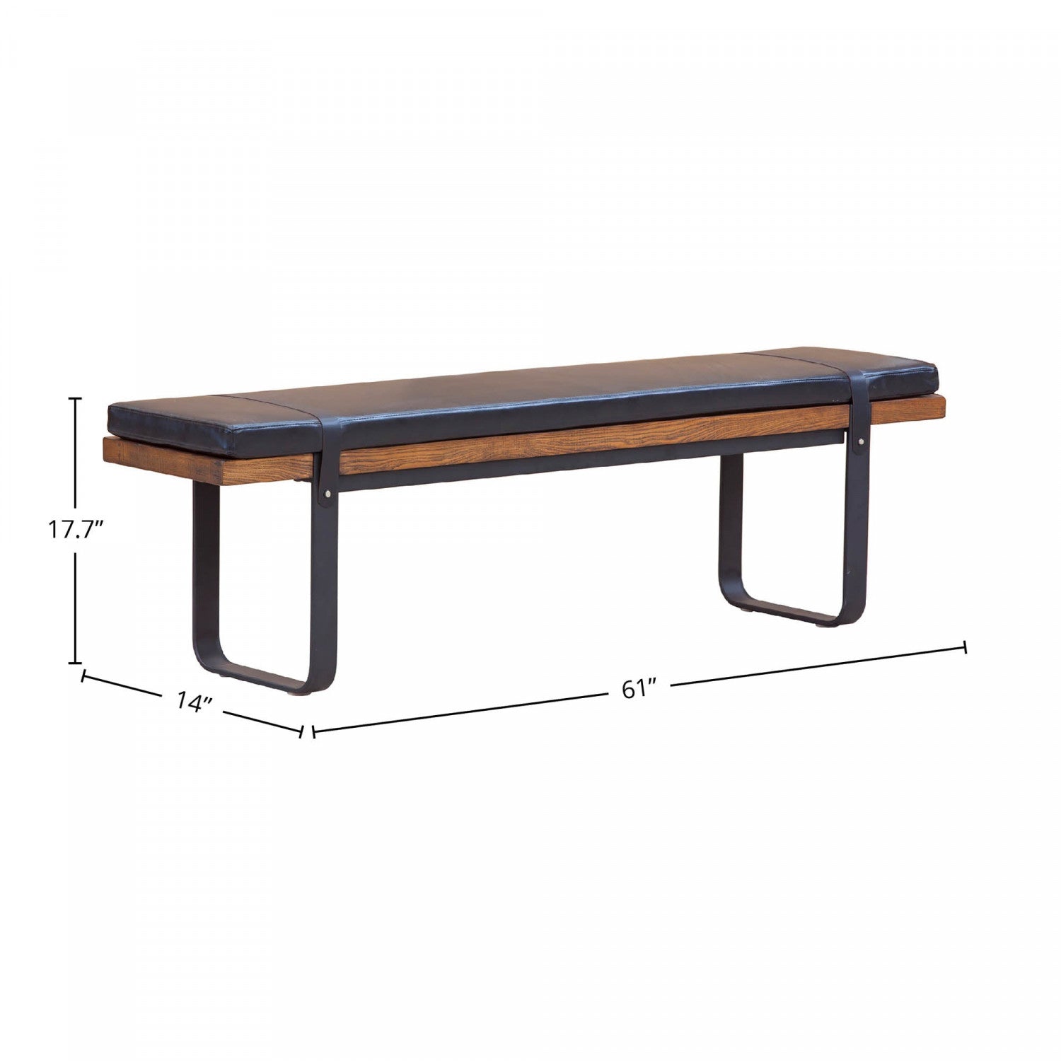 Haldra Upholstered Bench - Black/Brown