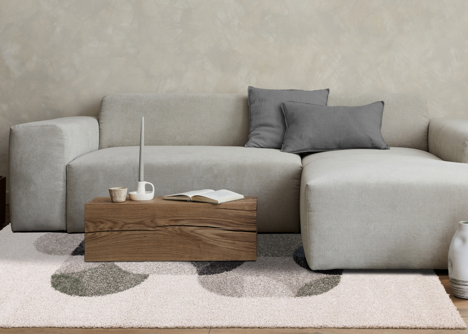 Misha Modern Geometric Area Rug - 5' X 8' - White/Grey