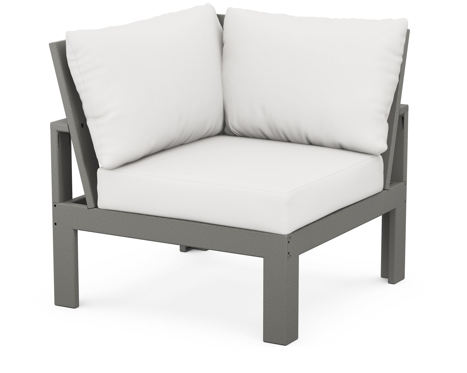 POLYWOOD® EDGE 4-Piece Modular Deep Seating Set - Slate Grey/Natural Linen