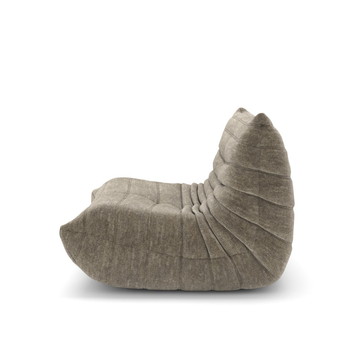 Dontae All Foam Armless Chair and Ottoman - Taupe