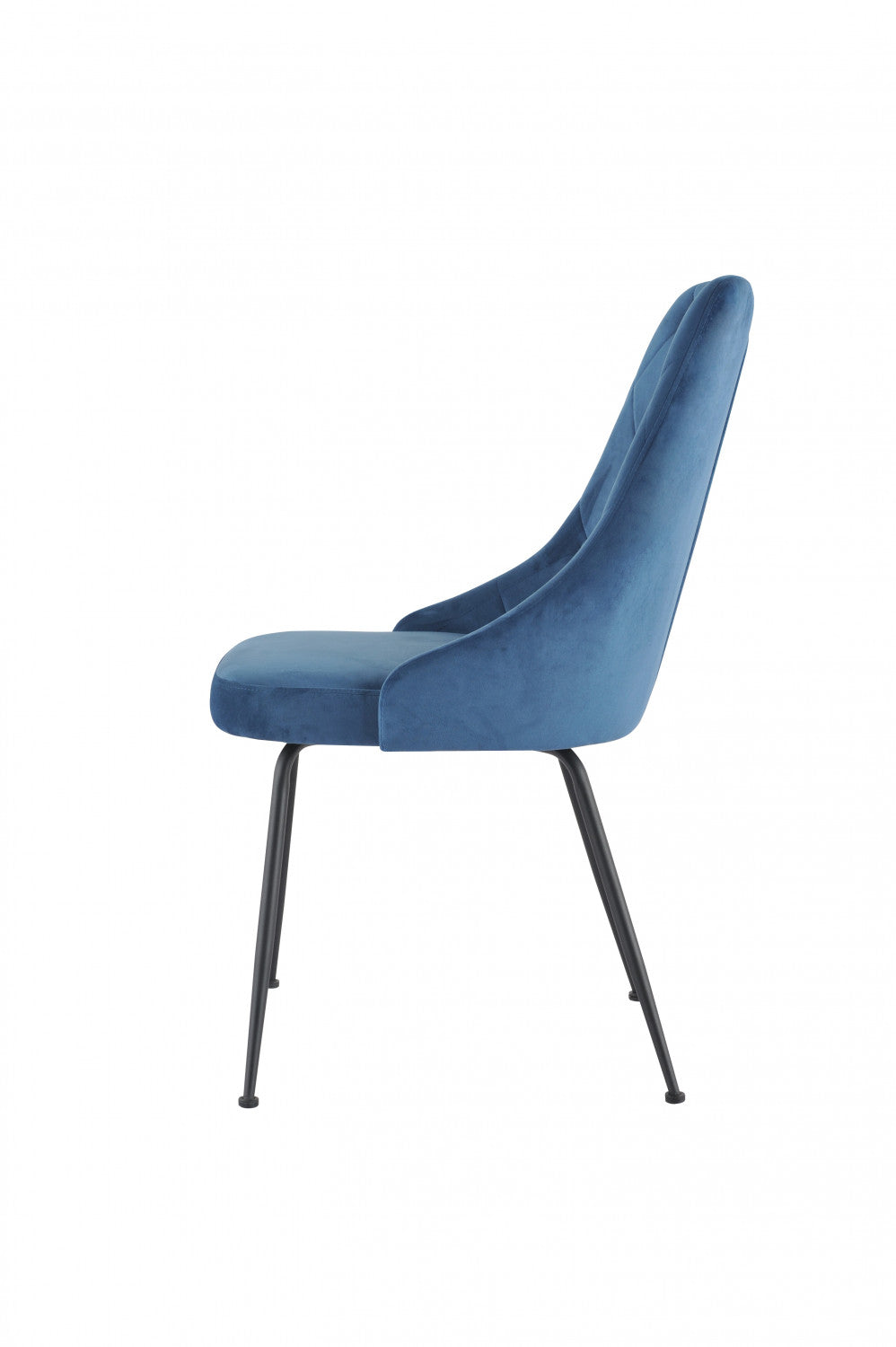Peacock Velvet Dining Chair - Blue/Black - Set of Two