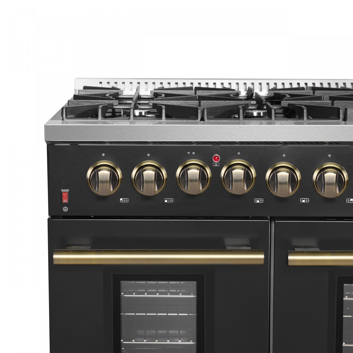 Forno Galiano 48" Black Freestanding Double Oven Gas Range (6.58 Cu. Ft.) - FFSGS6244-48BLK